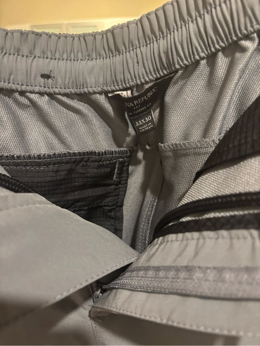 Men's Grey Slim Tech Pants